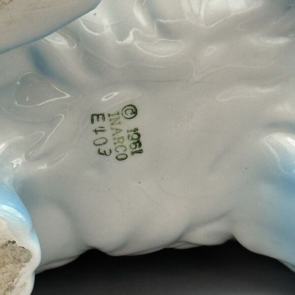 1961 Inarco E403 Blue Sheep Lamb Puppy Planter Japan Nursery Anthropomorphic - Picture 5 of 14